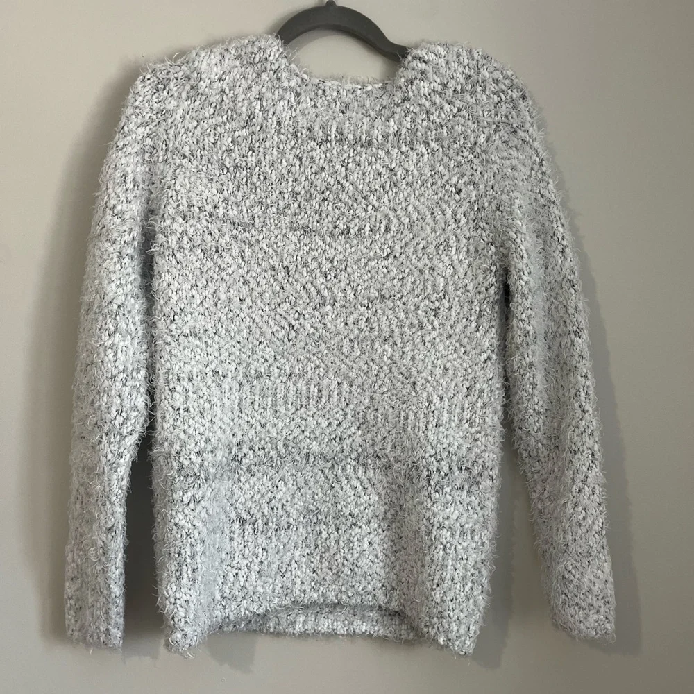Eyelash soft grey cozy sweater y2k style small casual - Picture 6 of 6